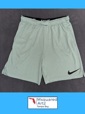 Nike Dri Fit Mens Athletic Shorts Green Just Do It Training Shorts Size L